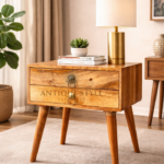 Solid Wood Bedside Table with Dual Drawers