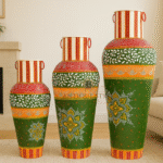 Hand-Painted Floor Vase Set