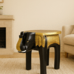 Carved Elephant Accent Table