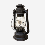 Vintage Metal Hurricane Lantern with Glass Chamber