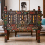 Antique Hand - Carved Solid Wood Furniture Piece