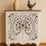 Mango Wood Hand Carving Two Door Side Board
