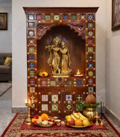 Handcrafted Wooden Temples for Home | Antique Mandir Cabinet