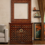 Wooden  Carving  Brass Side  Board