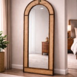 Cane Designed Wooden Mirror Frame