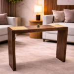 Cane Designed Wooden Console Table
