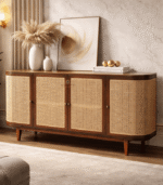 Cane Designed Wooden TV Stand